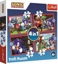 Trefl Puzzle Sonic: Dobrodružná jazda 4V1