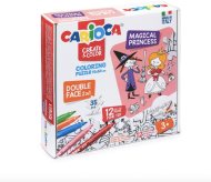 Carioca Omaľovánkové puzzle s motívom princezien s 12 farebnými fixkami - cena, porovnanie