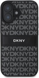 DKNY PU Leather Repeat Pattern Tonal Stripe iPhone 16