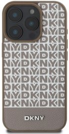 DKNY PU Leather Repeat Pattern Bottom Stripe MagSafe iPhone 16 Pro Max