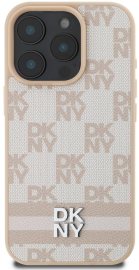 DKNY PU Leather Checkered Pattern and Stripe iPhone 16 Pro Max