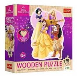 Trefl Dřevěné obrysové puzzle Disney Krásné princezny