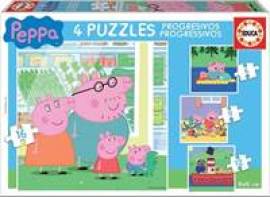 Educa Puzzle Prasátko Pepina 4v1