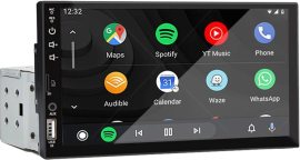 Ossuret Autorádio 1din CarPlay Android, multimediálny prehrávač HD, mirror link parkovací kamera