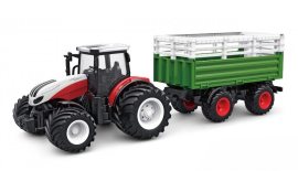 Amewi Traktor s prívesom pre zvieratá, svetlá, zvuk 1:24