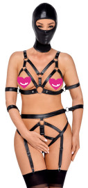 Bad Kitty Harness Strap Set with 4 Arm Cuffs & Mask