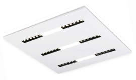 MasterLED Stropný podhľadový LED panel Brando biely 60x60cm 40W 4500K, 2v1, ML2509