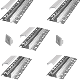 MasterLED Hliníková lišta 10mm Pod obklad s Mliečnym krytom, profil pre LED pásiky, 2m, 5ks, ML1443_5