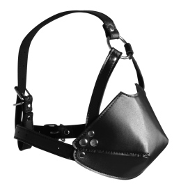 Ouch! Head Harness with Mouth Cover and Solid Ball Gag