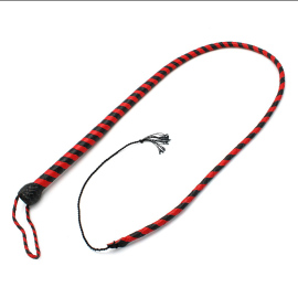 Kiotos Leather Whip Black & Red 140cm