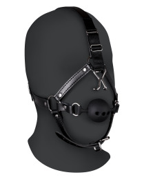 Ouch! Xtreme Head Harness with Breathable Ball Gag and Nose Hooks